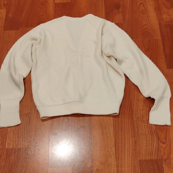 Women's Cream Cardigan Sweater - Picture 4 of 6